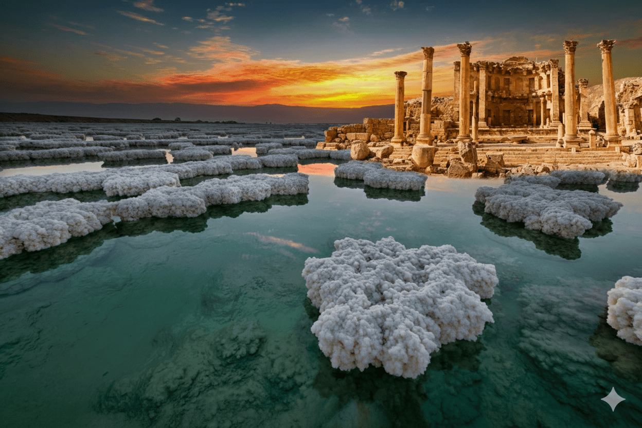 Jerash and Dead Sea with Resort Access & Lunch